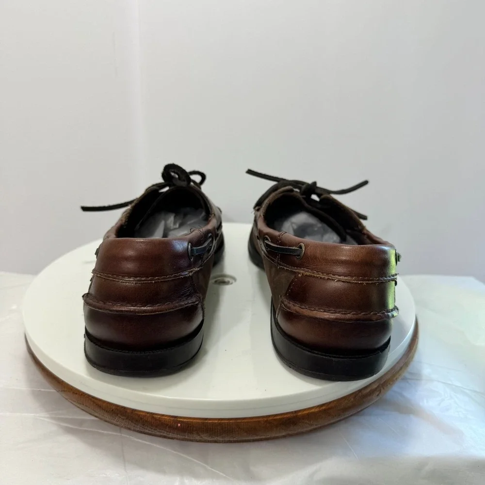 Sebago Docksides Made In USA Endeavor Leather Boat Shoe Mens 9 Brown Outdoors